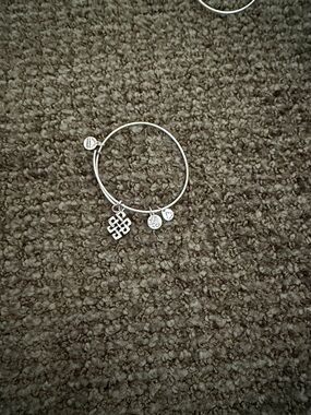 Alex and Ani Silver Celtic Knot Charm Expandable Bangle